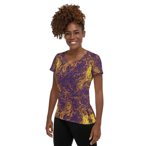 Royal Melt on a Women's Athletic T-Shirt