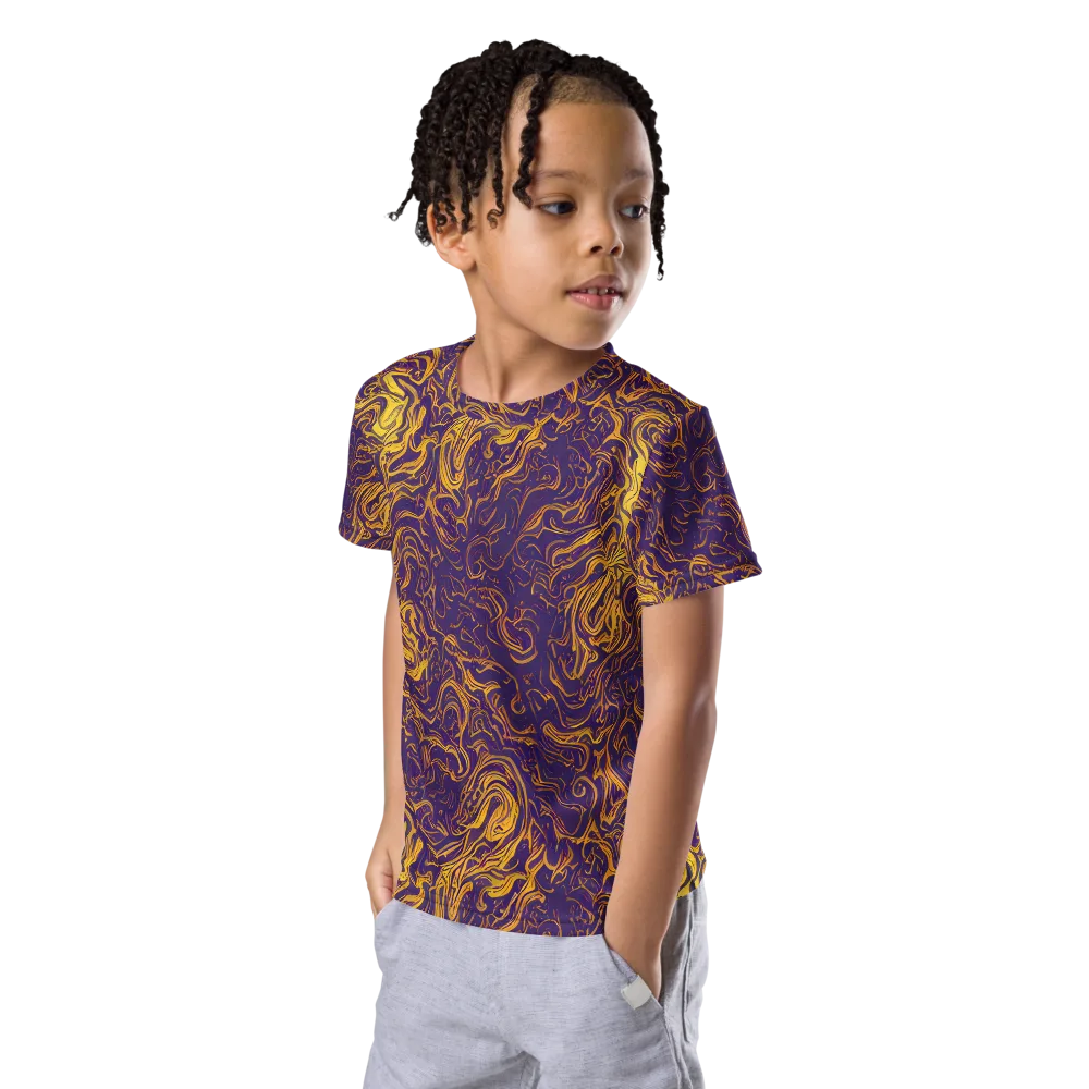 Royal Melt on Kids Crew Neck T-Shirt — Left Front