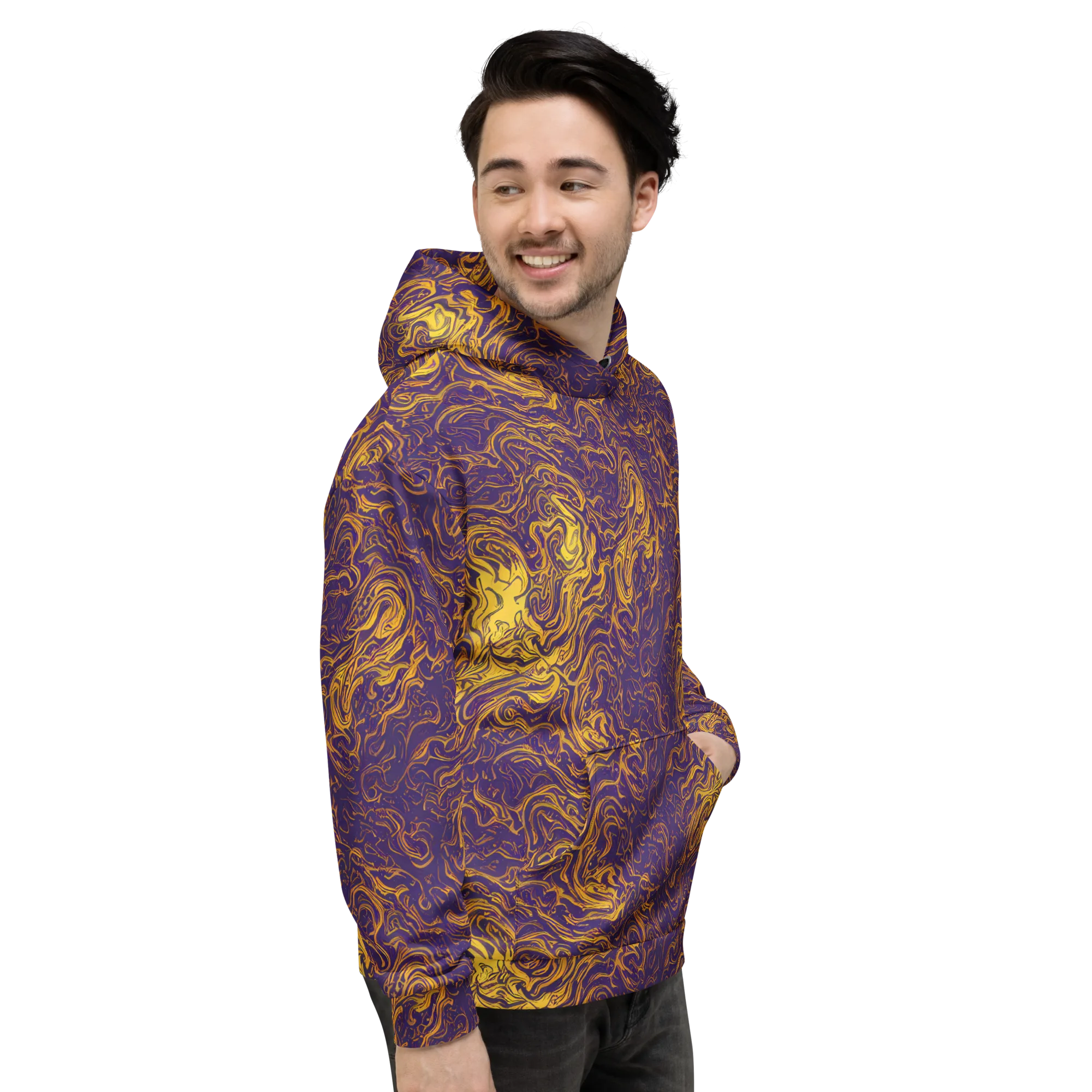 Royal Melt on Hoodie — Right