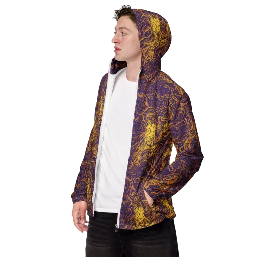 Royal Melt on a Men's Windbreaker