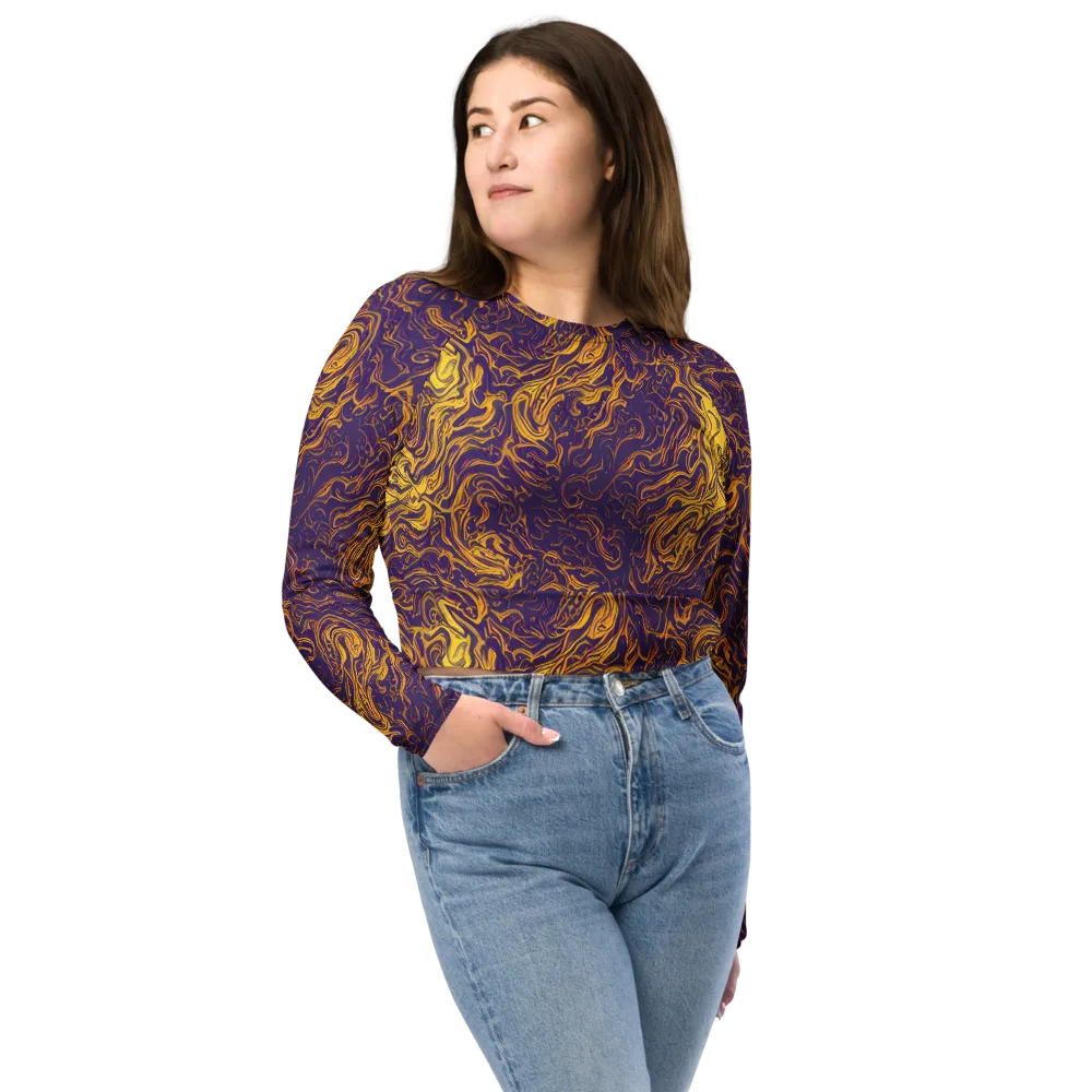 Royal Melt on Long Sleeve Crop Top — Front