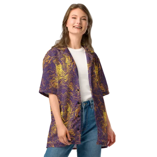 Royal Melt on a Button Shirt