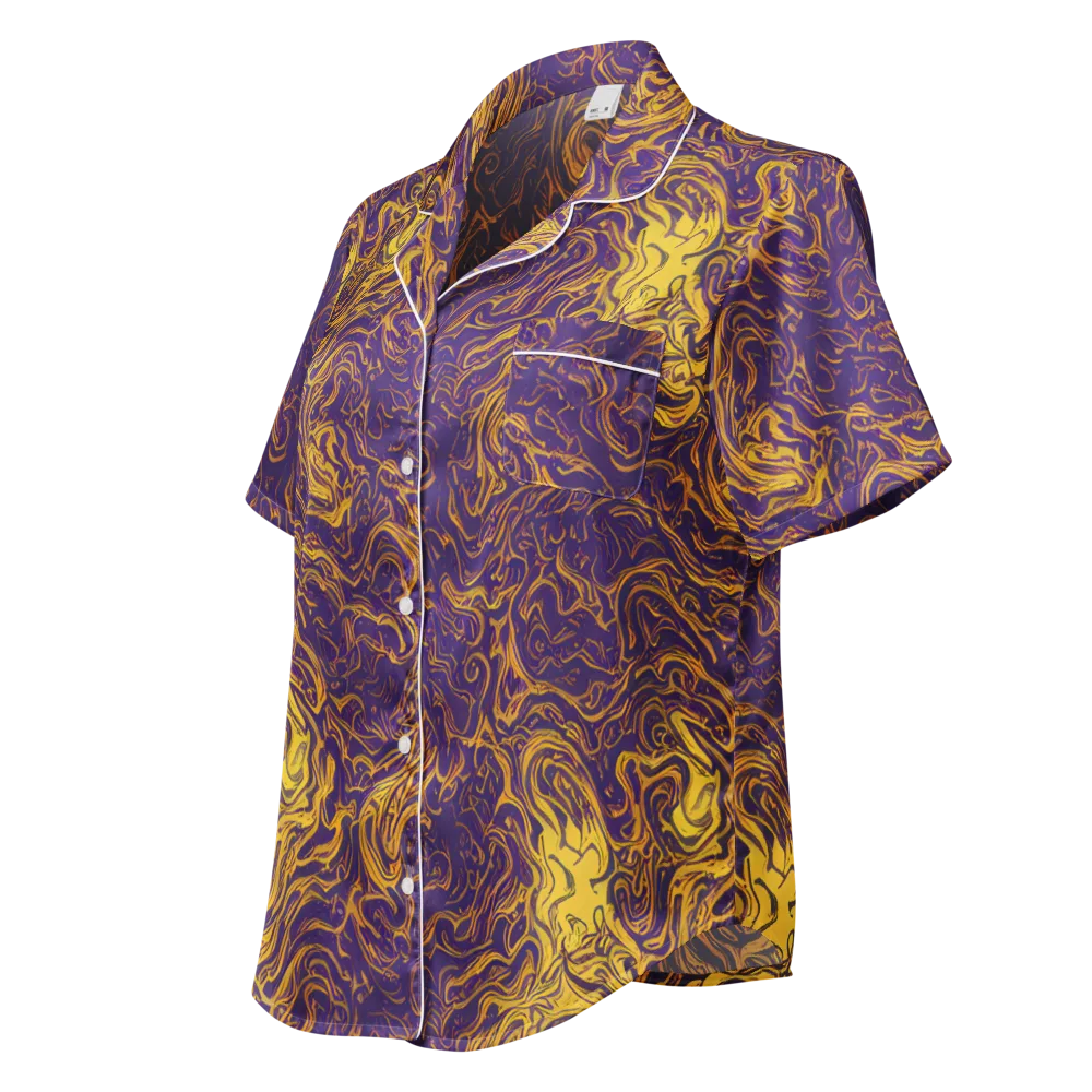Royal Melt on Women's Short Sleeve Pajama Top — Left Front
