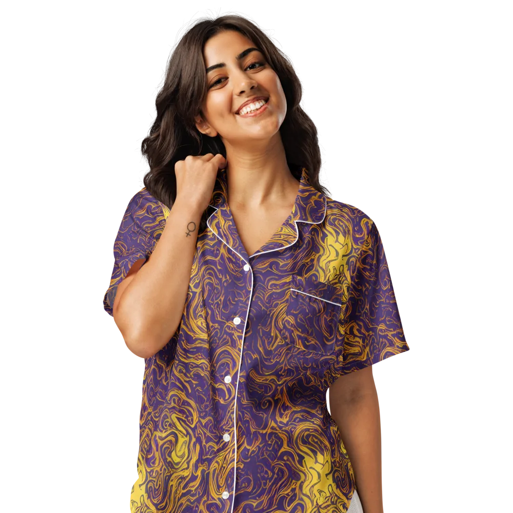 Royal Melt on Women's Short Sleeve Pajama Top — Front