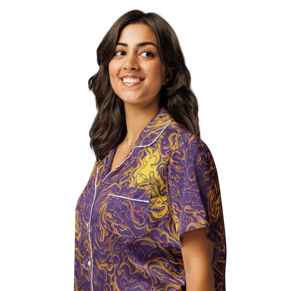 Royal Melt on Women's Short Sleeve Pajama Top — Left Front