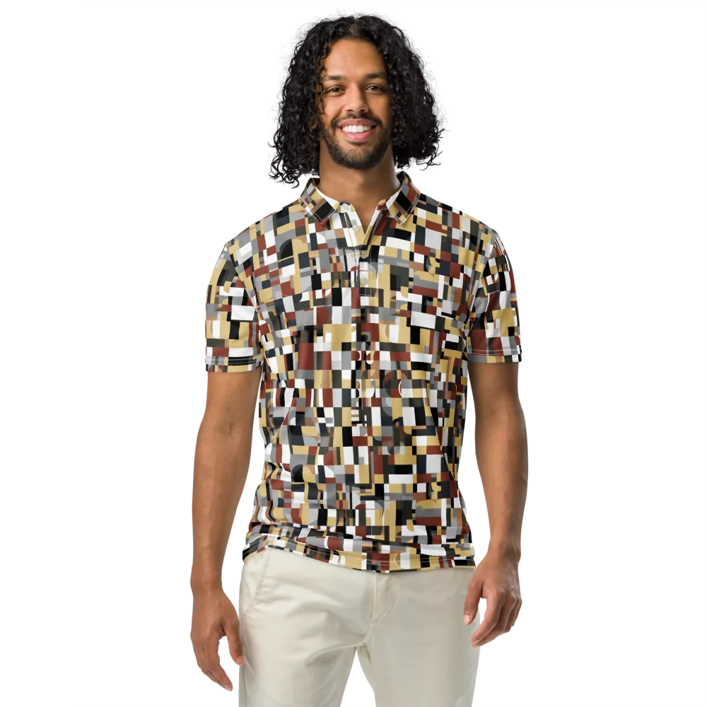 Ochre Circuit on Men's Slim Fit Polo Shirt — Front