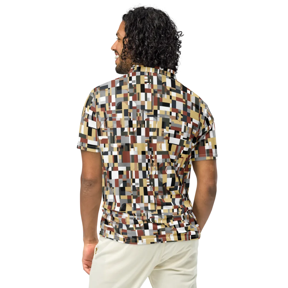 Ochre Circuit on Men's Slim Fit Polo Shirt — Back