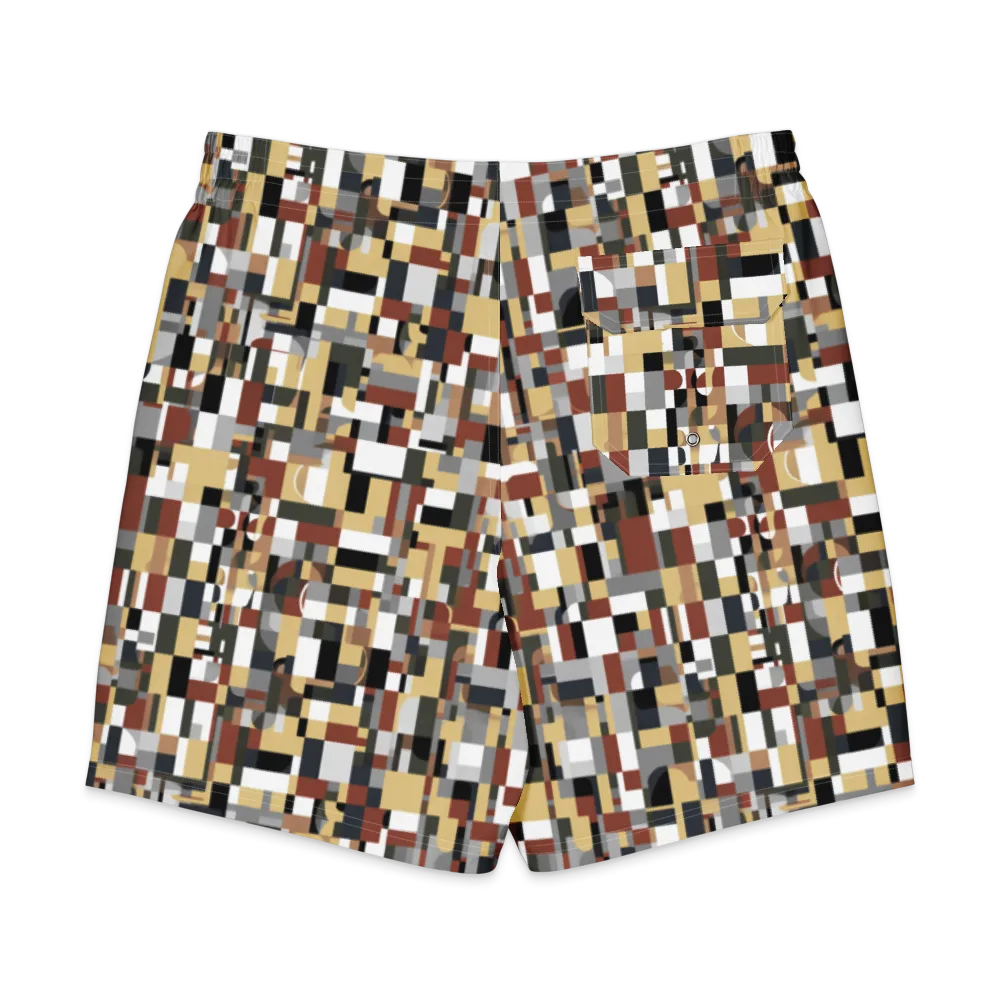 Ochre Circuit on Men's Board Shorts — Back