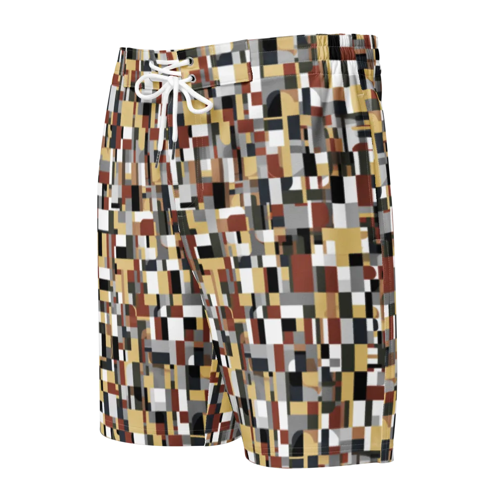 Ochre Circuit on Men's Board Shorts — Front