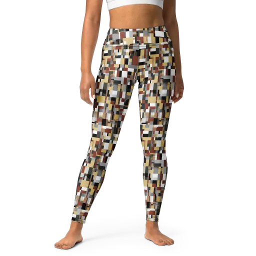 Ochre Circuit on a Yoga Leggings