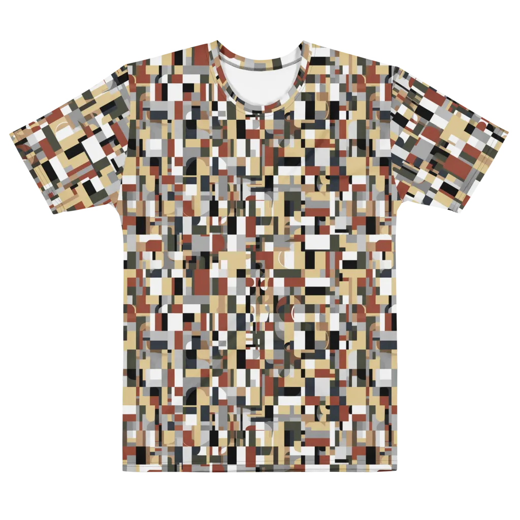 Ochre Circuit on Men's Cotton Crew Neck T-Shirt — Front