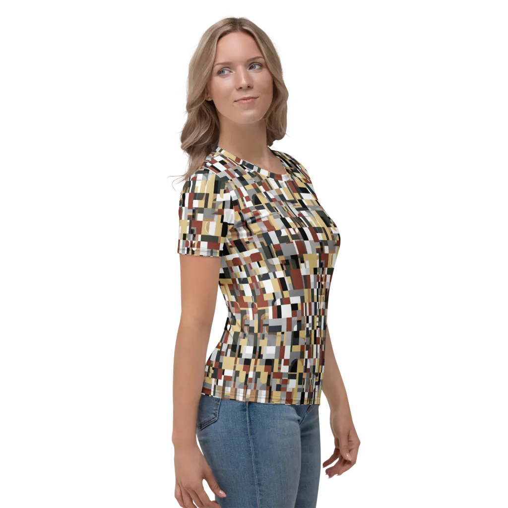Ochre Circuit on Women's Crew Neck T-Shirt — Right