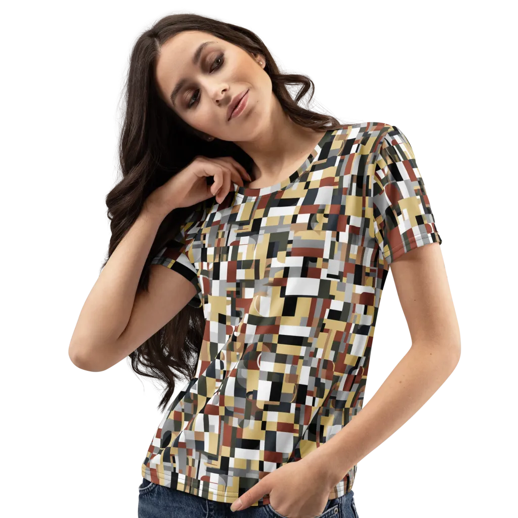 Ochre Circuit on Women's Crew Neck T-Shirt — Left Front