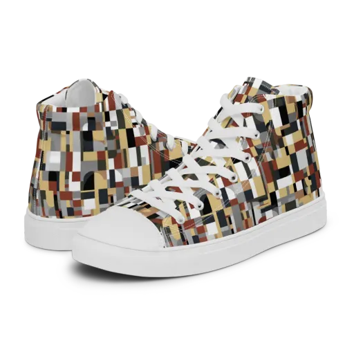 Ochre Circuit on a Women's High Top Canvas Shoes