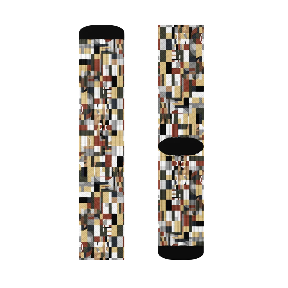 Ochre Circuit on Socks — Right Sock