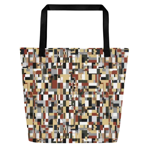 Ochre Circuit on a Large Tote Bag W/ Pocket