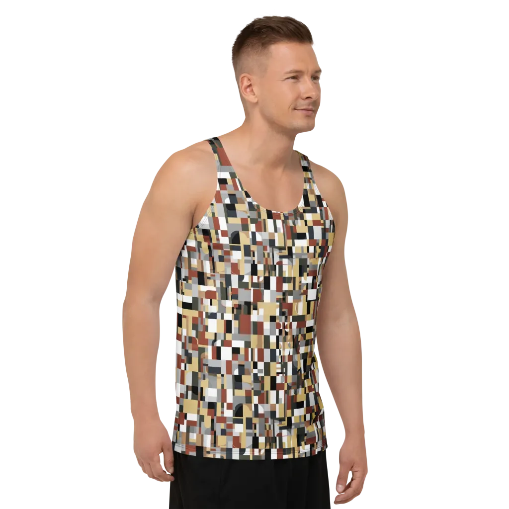 Ochre Circuit on Men's Tank Top — Right Front