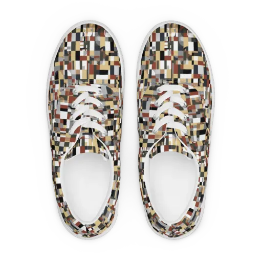 Ochre Circuit on a Men's Lace-Up Canvas Shoes