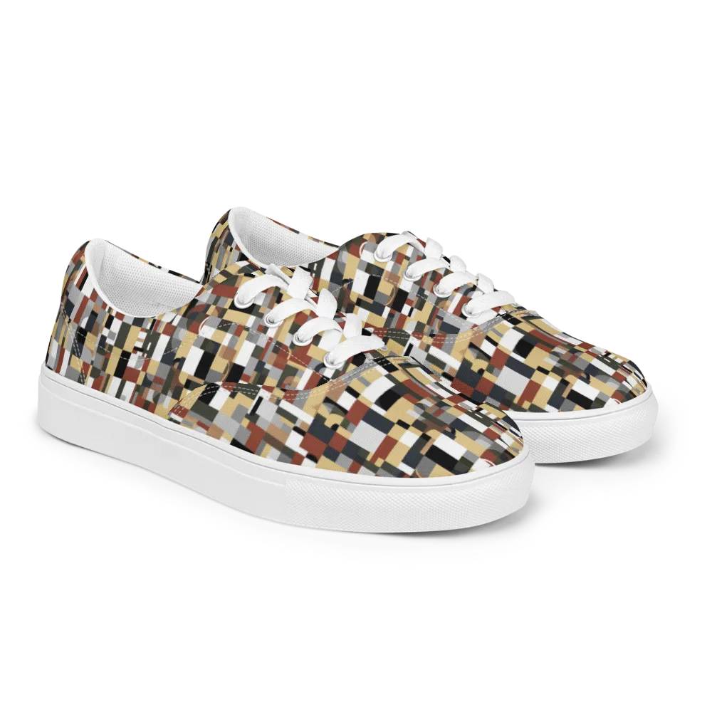 Ochre Circuit on Men's Lace-Up Canvas Shoes — Right Front