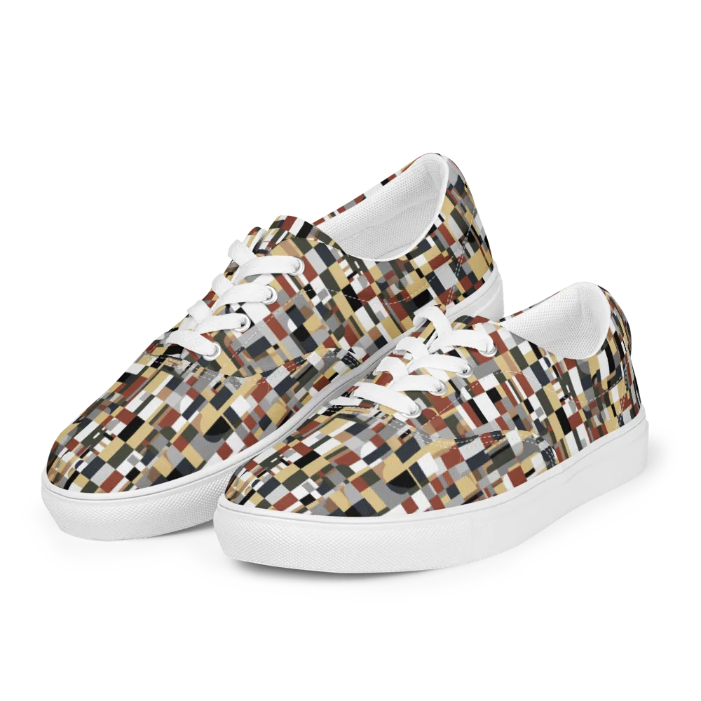 Ochre Circuit on Men's Lace-Up Canvas Shoes — Left Front