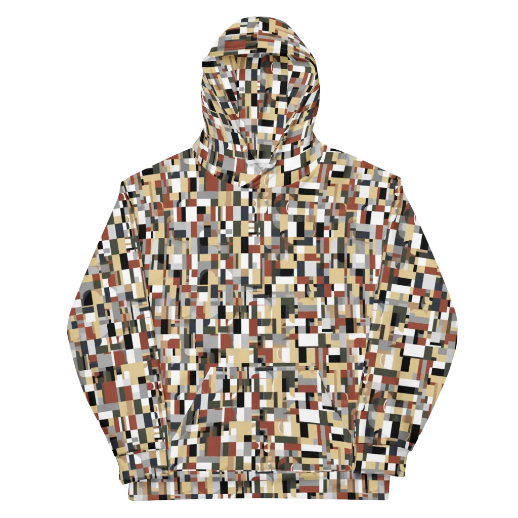 Ochre Circuit on Cotton Hoodie — Front