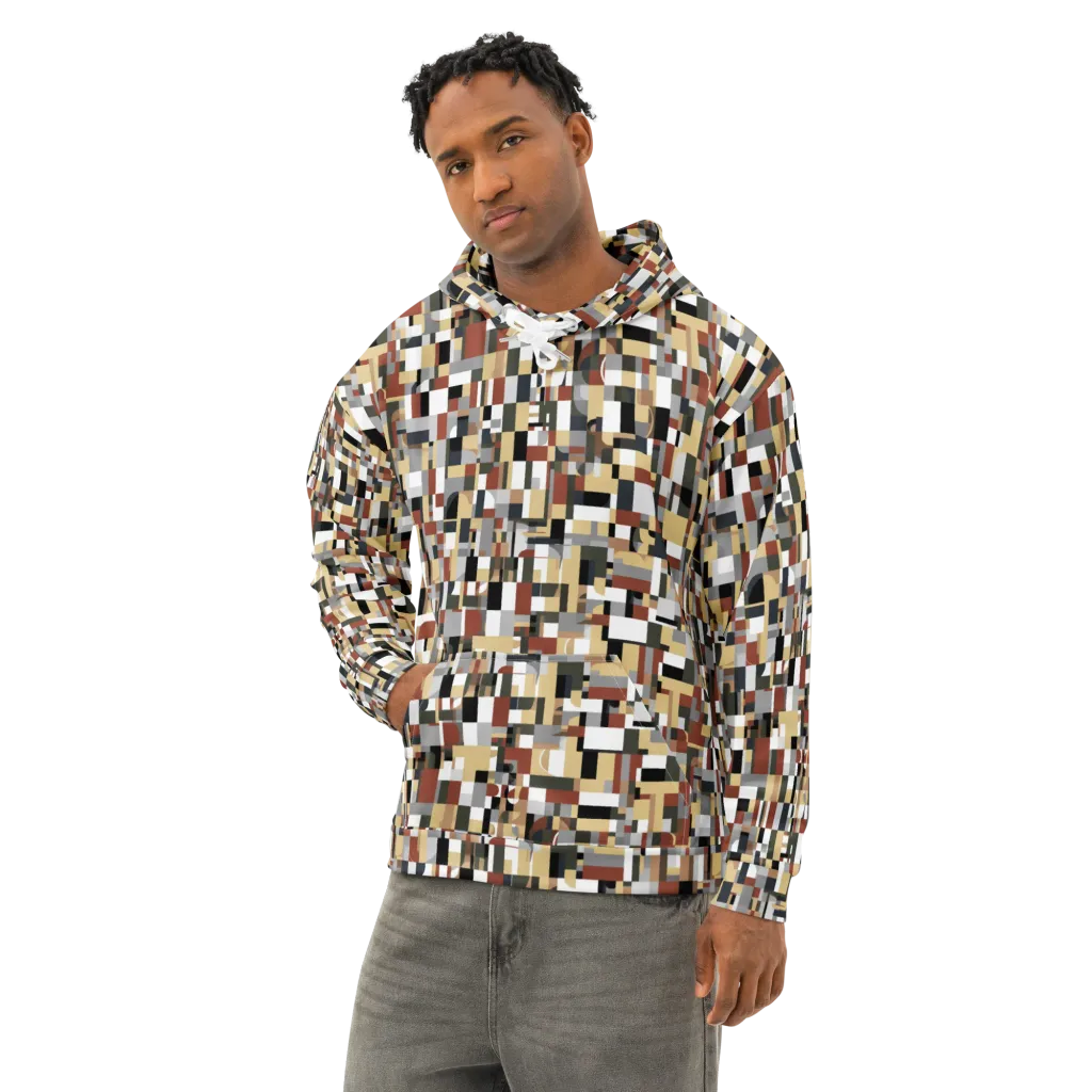 Ochre Circuit on Cotton Hoodie — Left Front