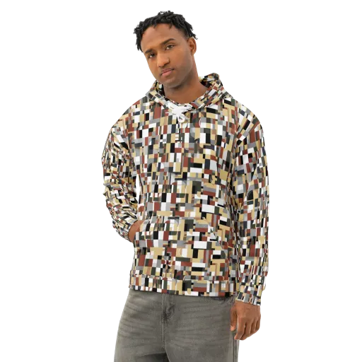 Ochre Circuit on a Cotton Hoodie