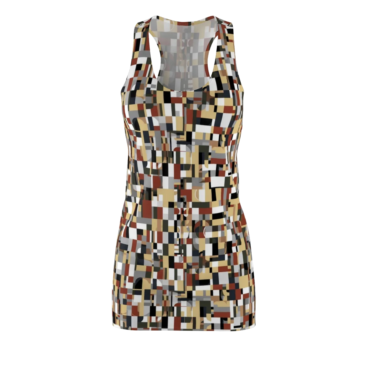 Ochre Circuit on Racerback Dress — Front