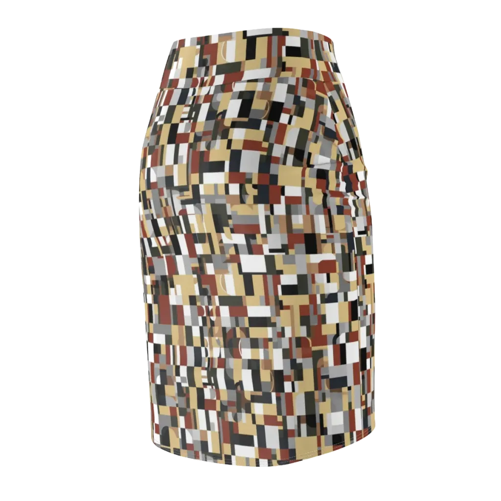 Ochre Circuit on Pencil Skirt — Back Side