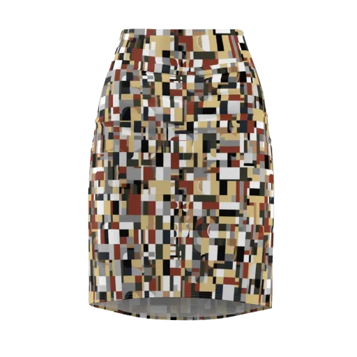 Ochre Circuit on a Pencil Skirt