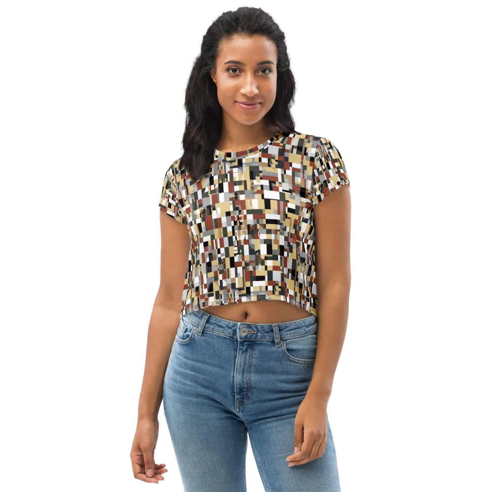 Ochre Circuit on Crop Tee — Front