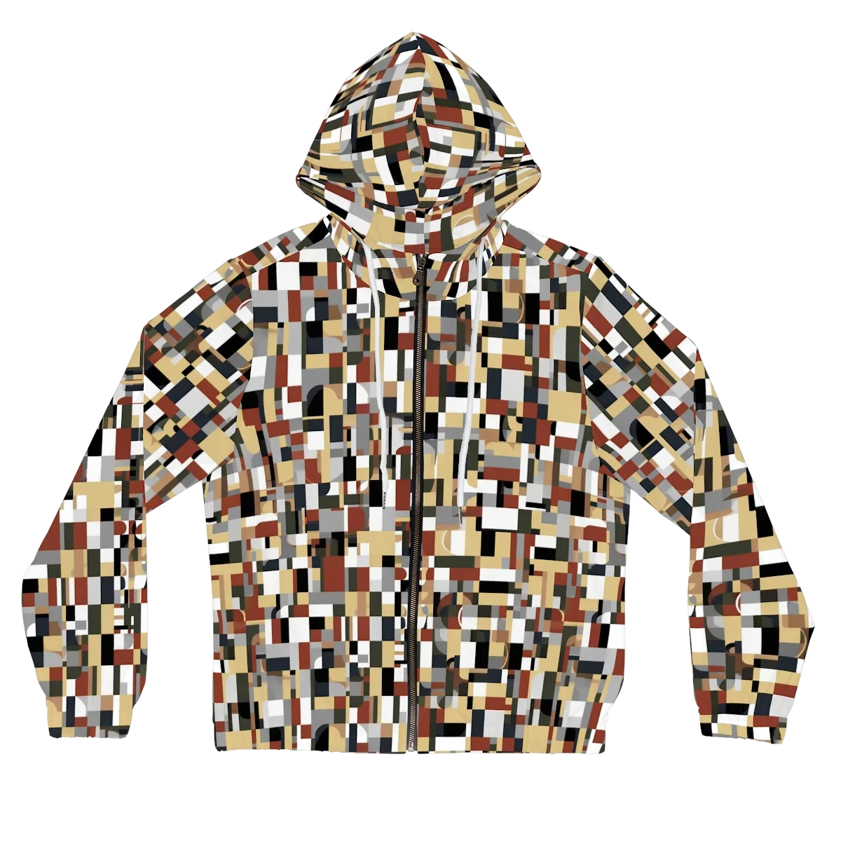 Ochre Circuit on Women's Full-Zip Hoodie — Front