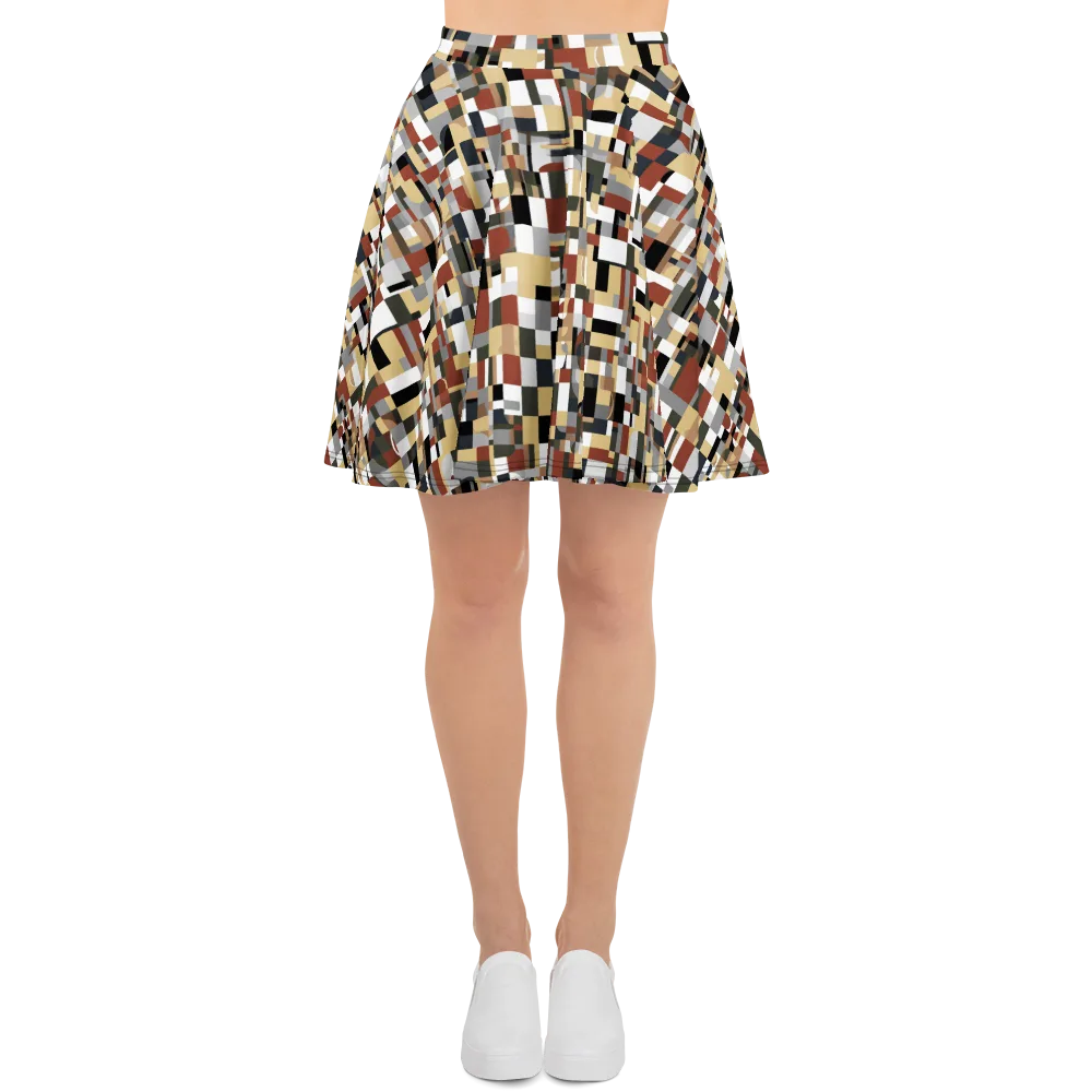 Ochre Circuit on Skater Skirt — Front
