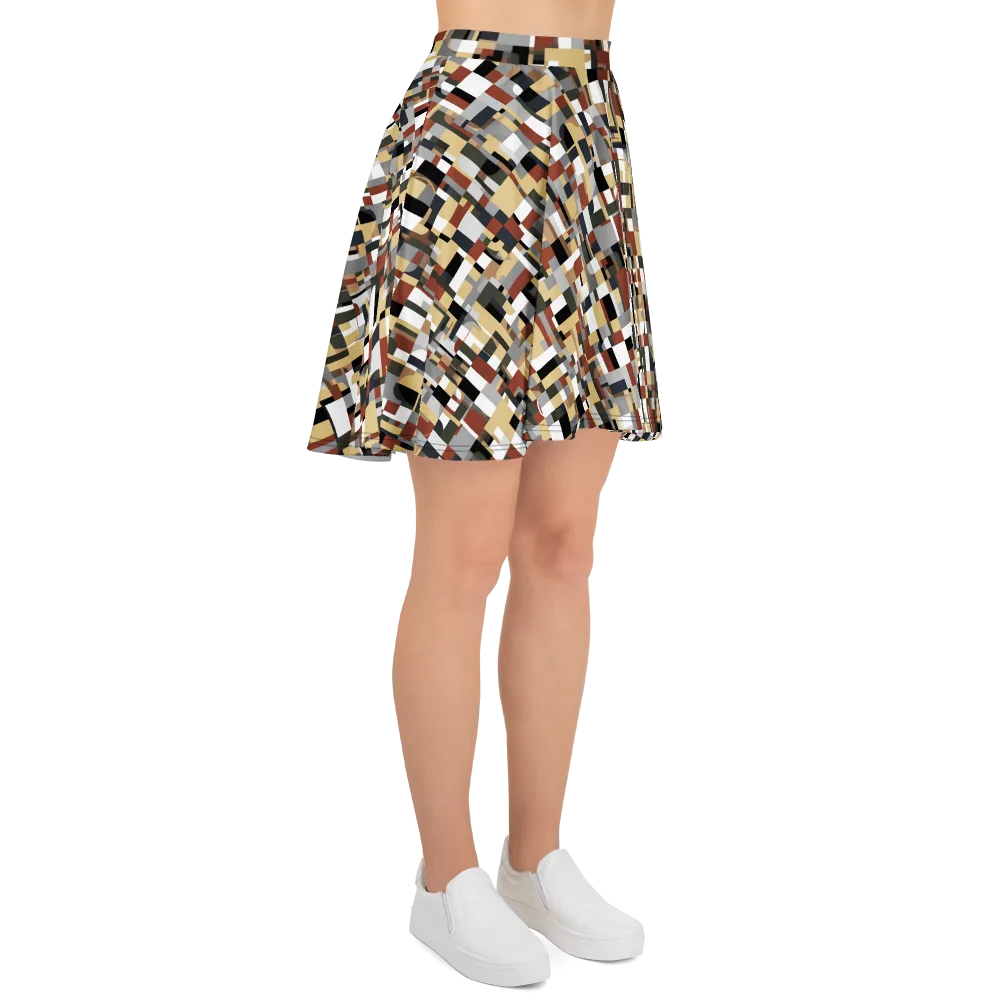 Ochre Circuit on Skater Skirt — Right