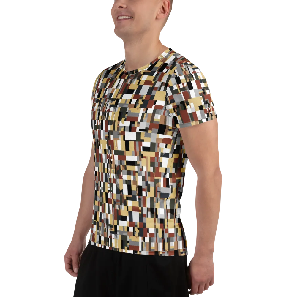 Ochre Circuit on Men's Athletic T-Shirt — Left