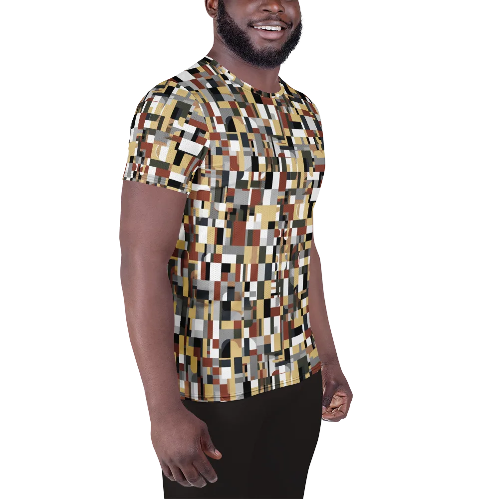 Ochre Circuit on Men's Athletic T-Shirt — Right