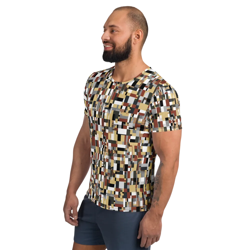 Ochre Circuit on Men's Athletic T-Shirt — Left