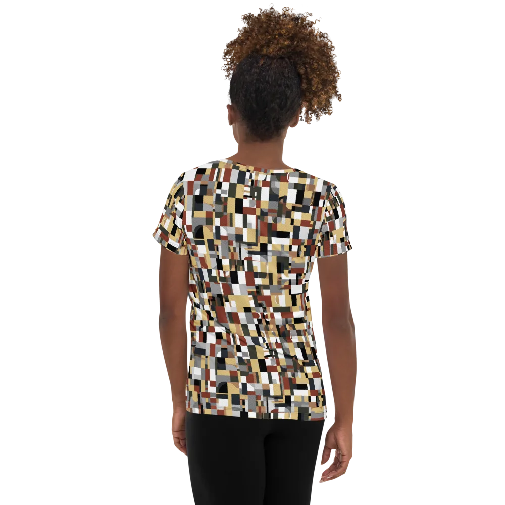 Ochre Circuit on Women's Athletic T-Shirt — Back