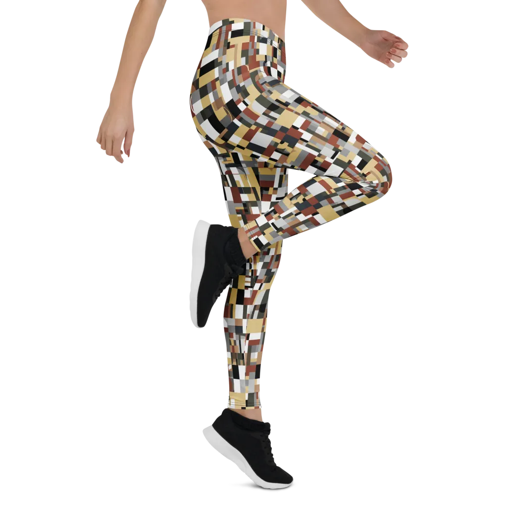 Ochre Circuit on Leggings — Right