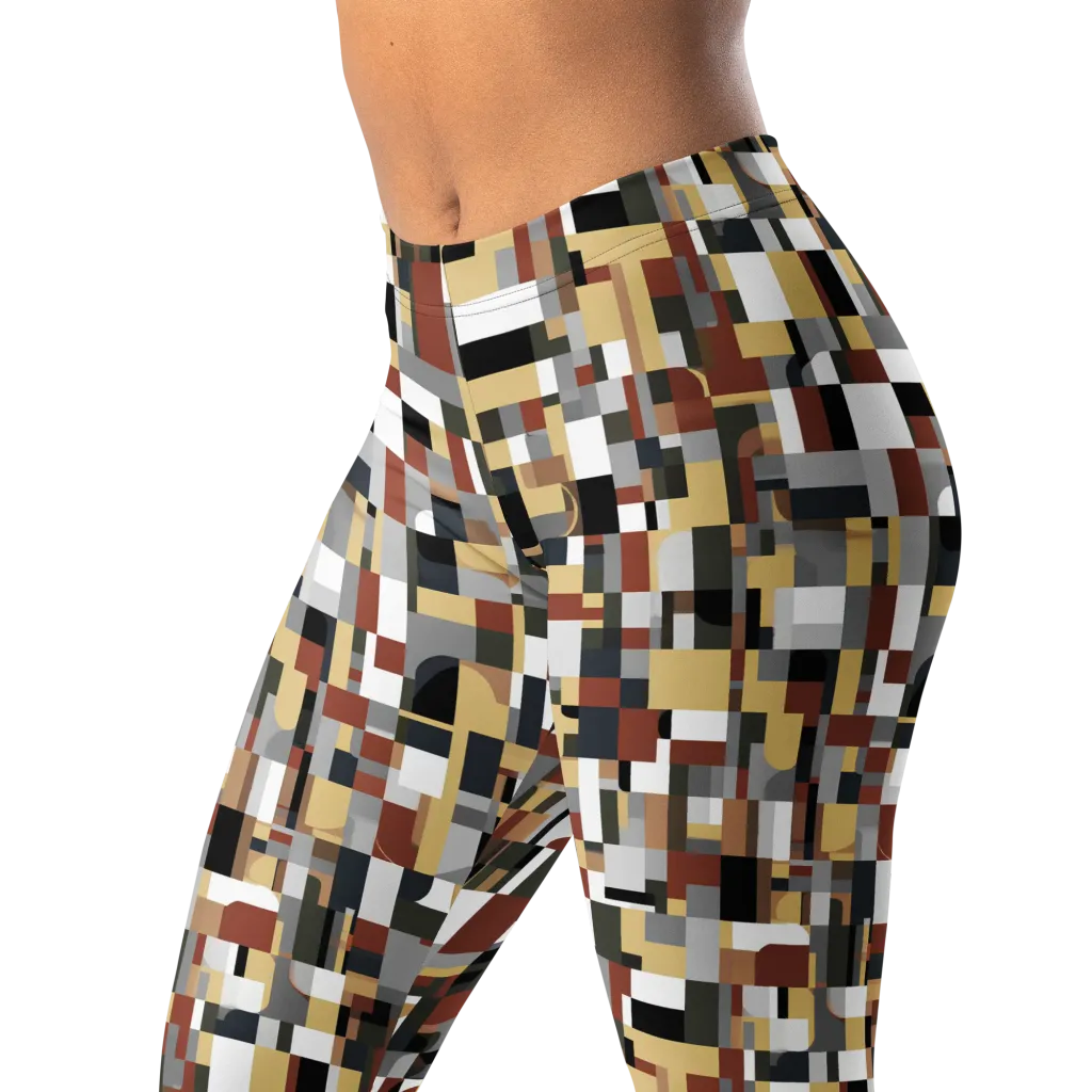 Ochre Circuit on Leggings — Left Front