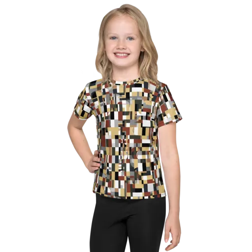 Ochre Circuit on a Kids Crew Neck T-Shirt