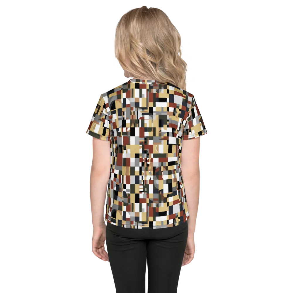 Ochre Circuit on Kids Crew Neck T-Shirt — Back