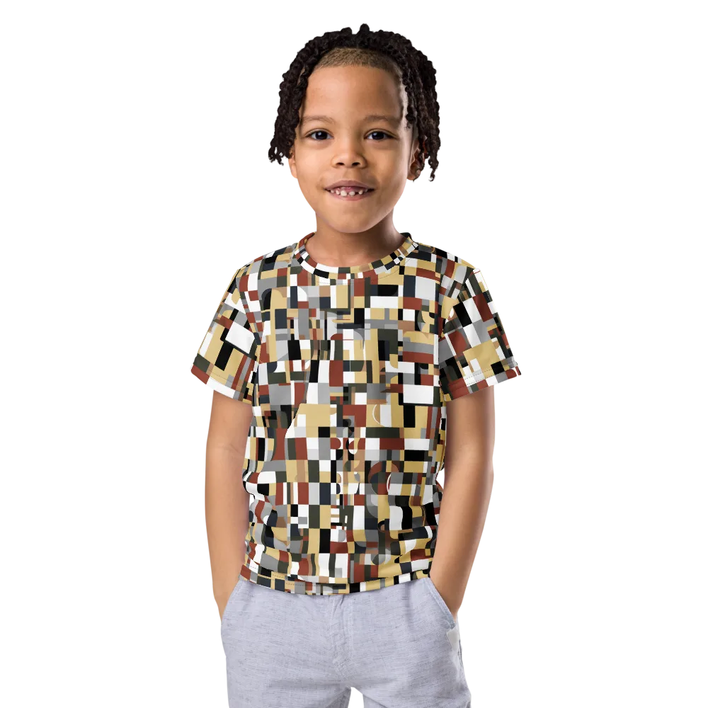 Ochre Circuit on Kids Crew Neck T-Shirt — Front
