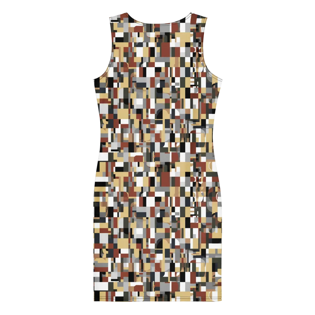 Ochre Circuit on Bodycon Dress — Back