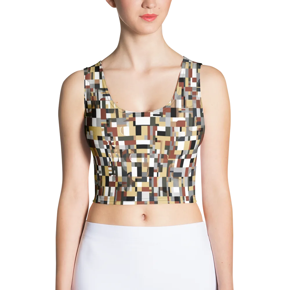 Ochre Circuit on Crop Top — Front