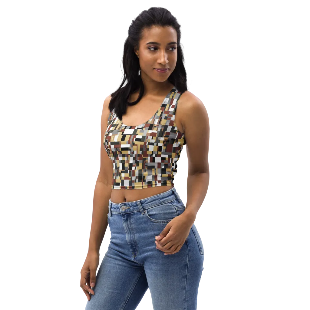 Ochre Circuit on Crop Top — Left Front