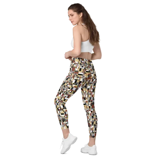 Ochre Circuit on a Leggings with Pockets