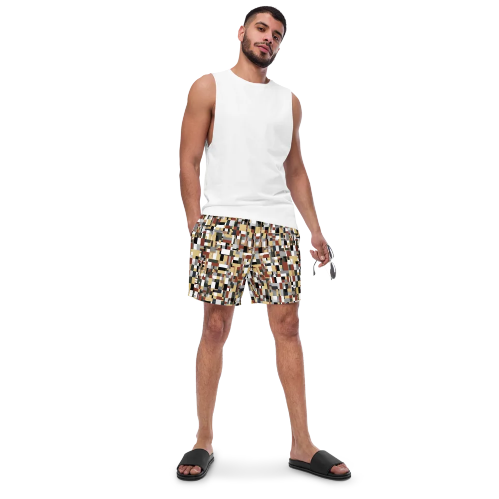 Ochre Circuit on Swim Trunks — Front