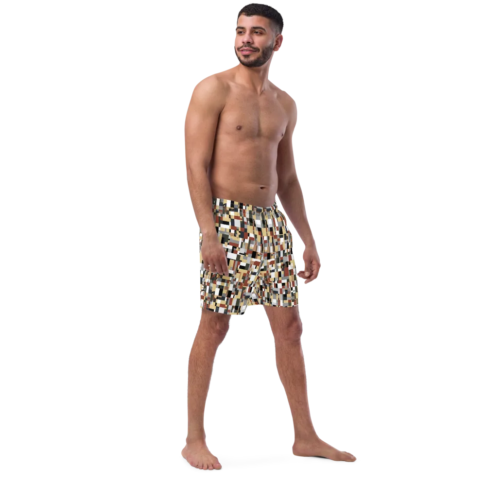 Ochre Circuit on Swim Trunks — Right Front