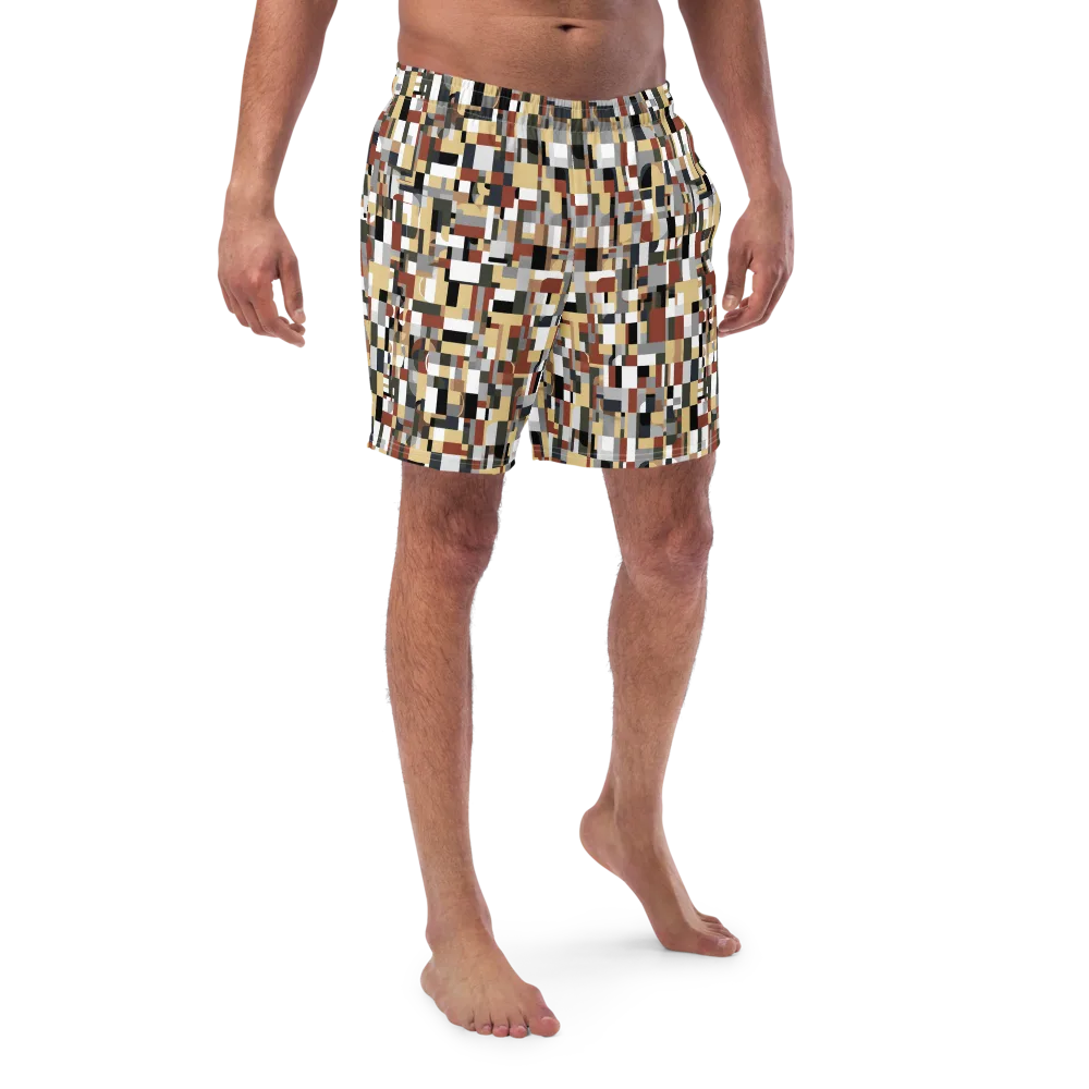 Ochre Circuit on Swim Trunks — Front